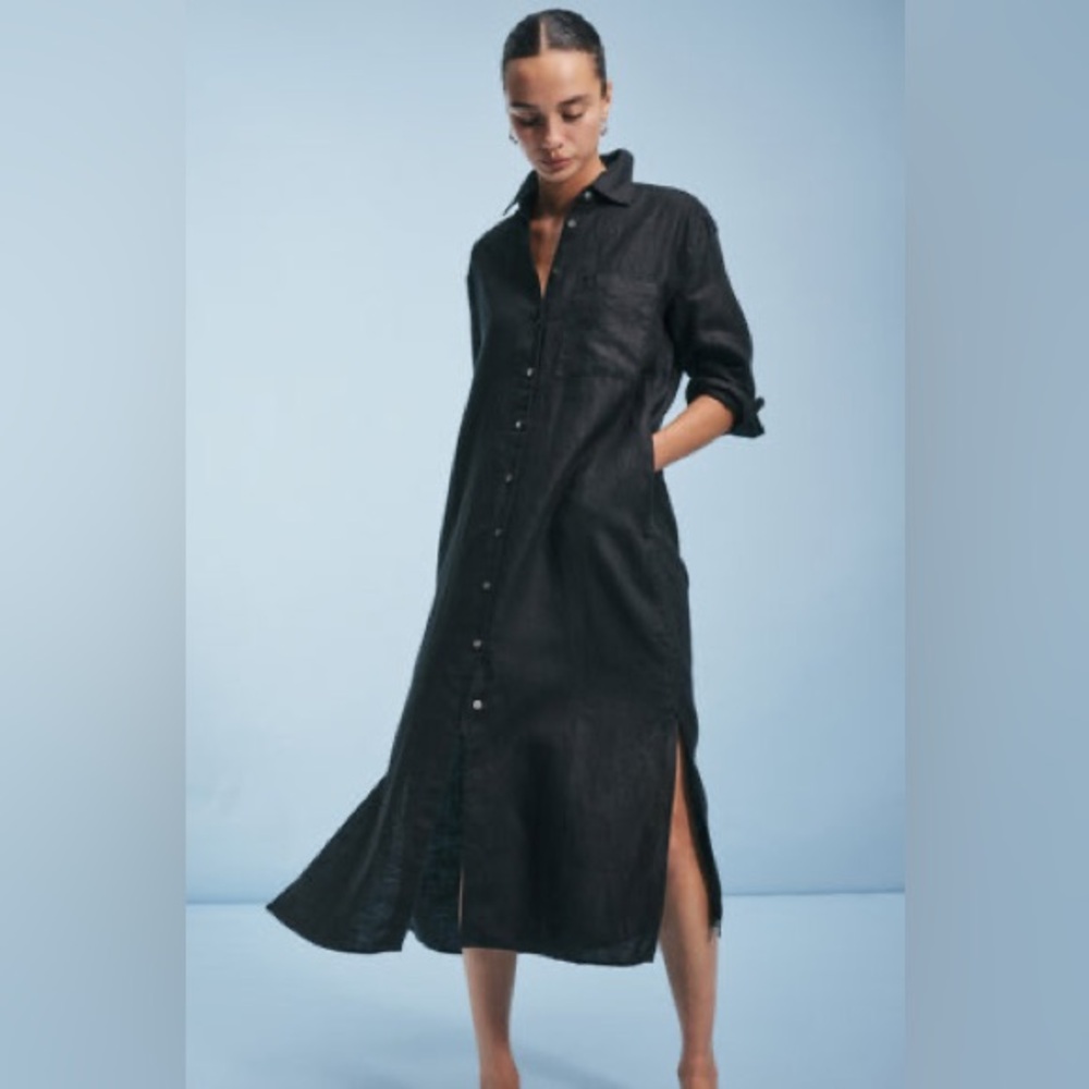 AYR ✨NWOT ‘The Deep End' Shirt Dress, Irish Linen in Size L
